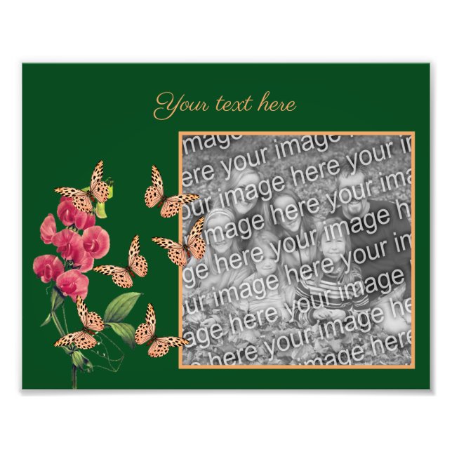 Create Your Own Butterflies And Flower Frame 8x10 Photo Print (Front)