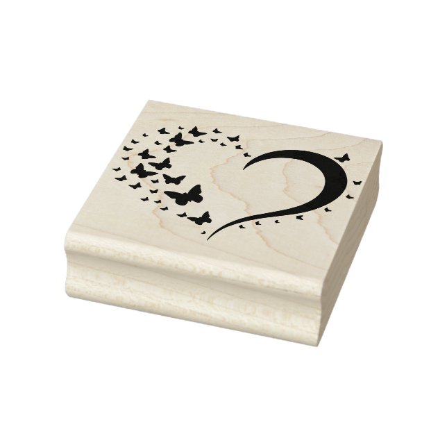 Create Your Own Butterflies Heart Rubber Stamp (Stamp)