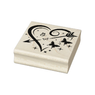 Create Your Own Butterflies Stars Arrow Heart Rubber Stamp
