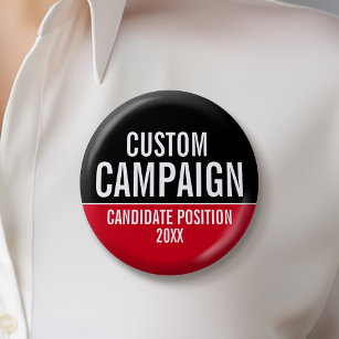 Create Your Own Campaign Gear - Red and Black 2 Inch Round Button