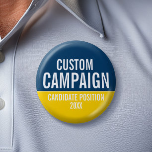 Create Your Own Campaign Gear - Yellow and Blue 2 Inch Round Button