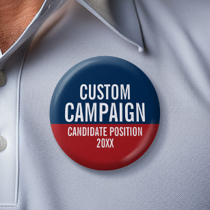 Create Your Own Campaign - Red Blue Classic 2 Inch Round Button