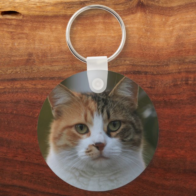 Create Your Own Cat Pet Photo Custom Picture Keychain (Front)