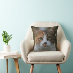 Create Your Own Cat Pet Photo Custom Picture Throw Pillow