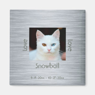 Create Your Own Cat Photo Memorial Gray Magnet