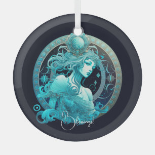 Create Your Own Celestial Aquarius Zodiac Glass Ornament