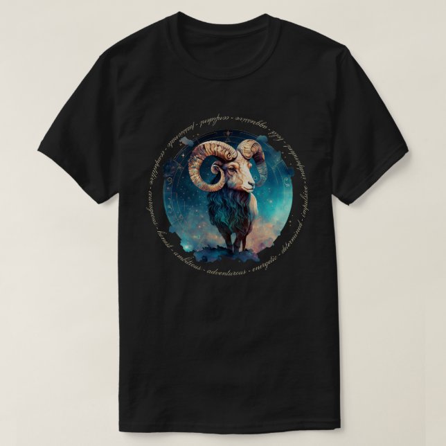 Create Your Own Celestial Aries Zodiac T-Shirt (Design Front)