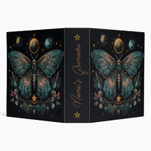 Create Your Own Celestial Blue Orange Fantasy Moth Binder