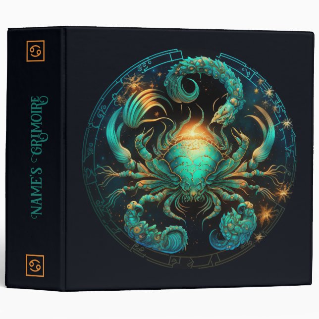 Create Your Own Celestial Cancer Zodiac Binder (Front/Spine)