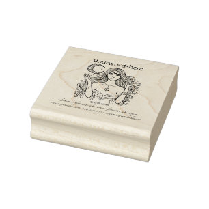 Create Your Own Celestial Crescent Moon Sorceress Rubber Stamp