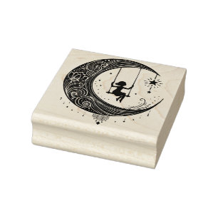 Create Your Own Celestial Crescent Moon Swing Rubber Stamp