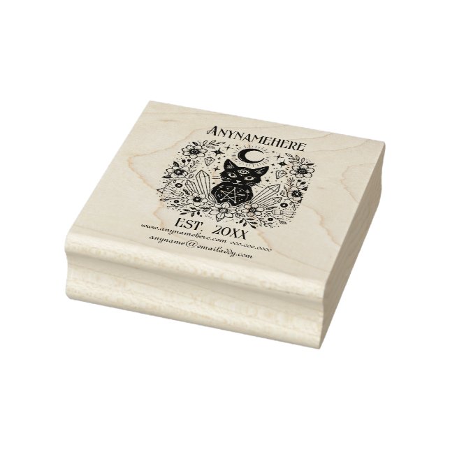 Create Your Own Celestial Crystals Black Cat Flora Rubber Stamp (Stamp)