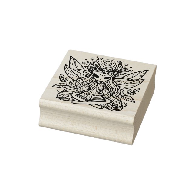 Create Your Own Celestial Fairy Grimoire Magic Rubber Stamp (Stamp)