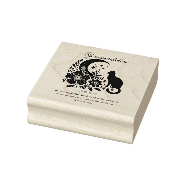 Create Your Own Celestial Garden Flowers Black Cat Rubber Stamp (Stamp)