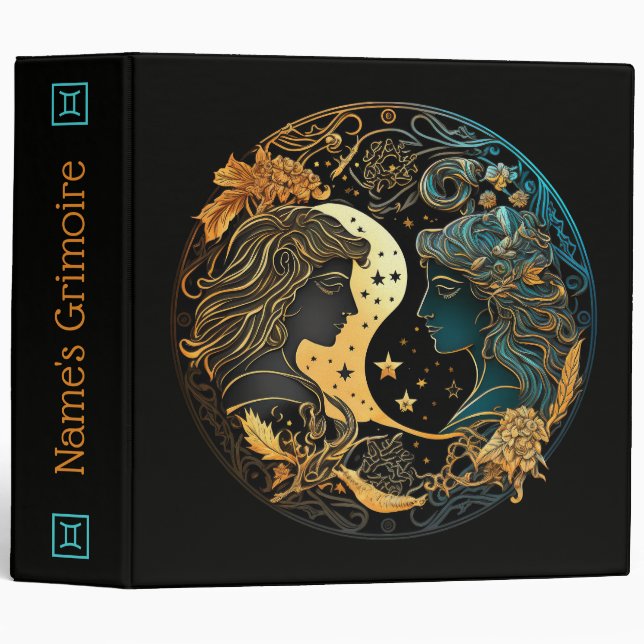 Create Your Own Celestial Gemini Zodiac Binder (Front/Spine)
