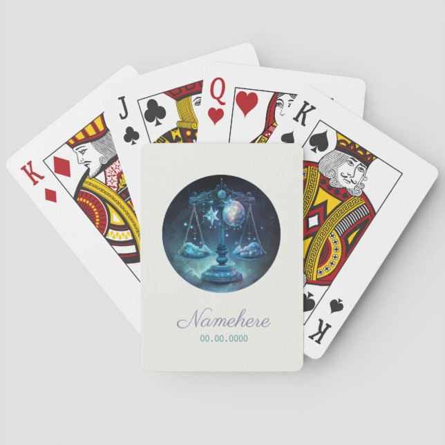 Create Your Own Celestial Libra Zodiac Playing Cards (Back)