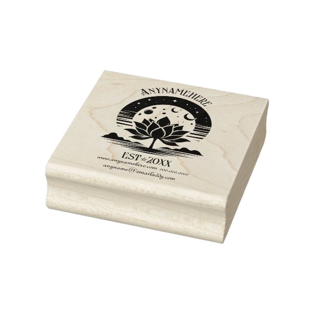 Create Your Own Celestial Lotus Flower Landscape Rubber Stamp (Stamp)