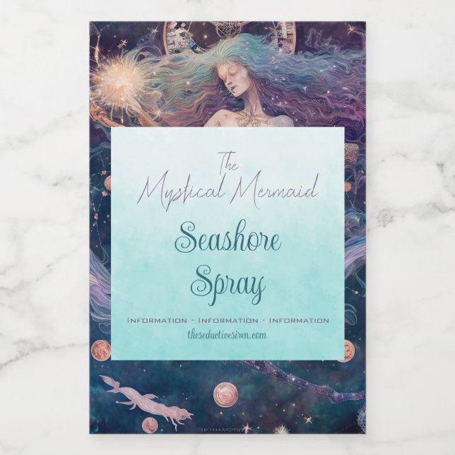 Create Your Own Celestial Mermaid of Time Wine Label (Single Label)