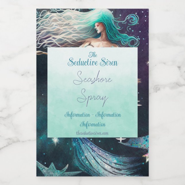 Create Your Own Celestial Mermaid Paradise Wine Label (Single Label)