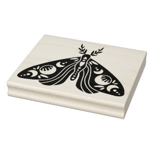 Create Your Own Celestial Moon Goddess Moth Rubber Stamp