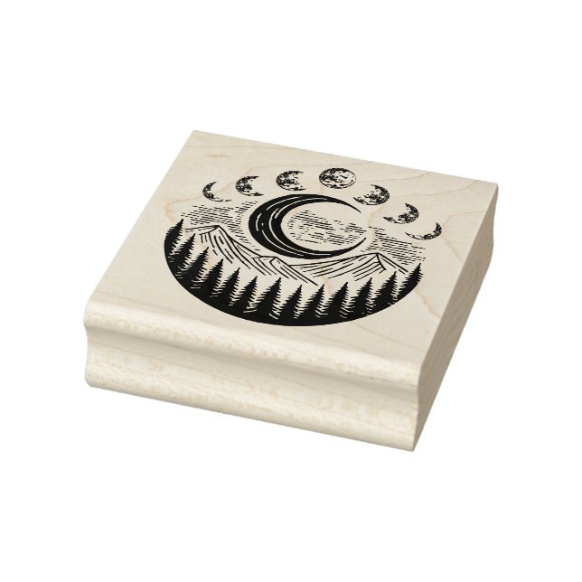 Create Your Own Celestial Moon Phases Landscape Rubber Stamp (Stamp)