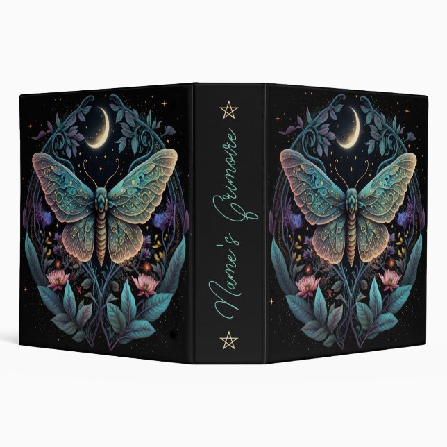 Create Your Own Celestial Moth Pink Flowers Binder (Background)