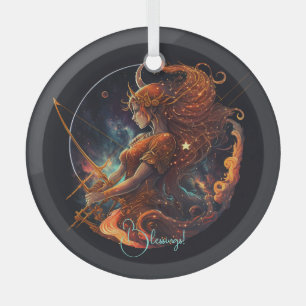 Create Your Own Celestial Sagittarius Zodiac Glass Ornament