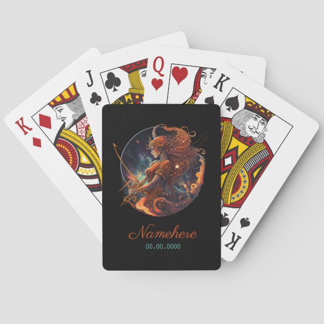 Create Your Own Celestial Sagittarius Zodiac Playing Cards (Back)