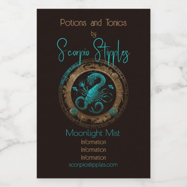 Create Your Own Celestial Scorpio Zodiac Wine Label (Single Label)