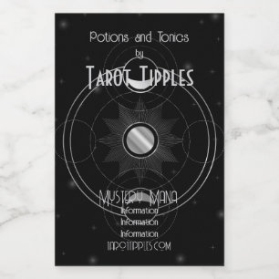 Create Your Own Celestial Silver Moons Tarot Wine Label