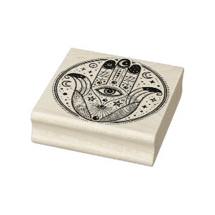 Create Your Own Celestial Spiritual Hamsa Evil Eye Rubber Stamp