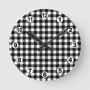 Create Your Own Chequered Wall Clock, custom Round Clock