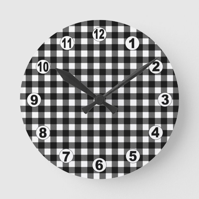 Create Your Own Chequered Wall Clock, custom Round Clock (Front)