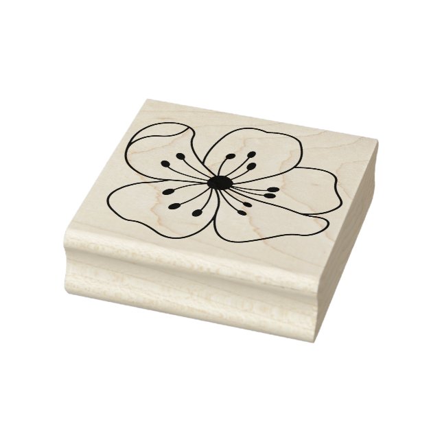Create Your Own Cherry Blossom Flower Floral Rubber Stamp (Stamp)