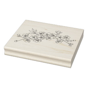 Create Your Own Cherry Blossom Flower Sprig Rubber Stamp
