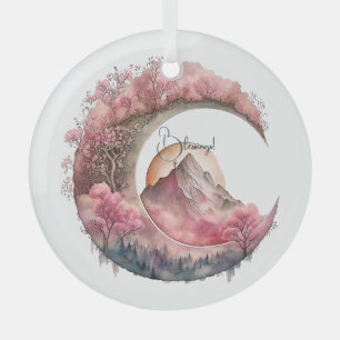 Create Your Own Cherry Blossom Moon Landscape Glass Ornament