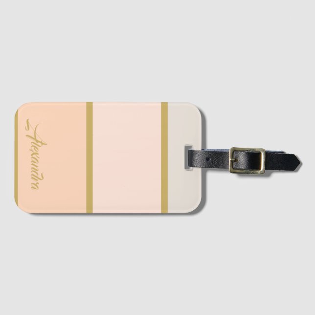Create your own Chic Personalized Monogram Luggage Tag (Front Horizontal)
