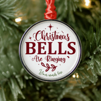 Create Your Own Christmas Bells are Ringing Metal Ornament