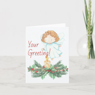 Create Your Own Christmas Candle Angel Holiday Card