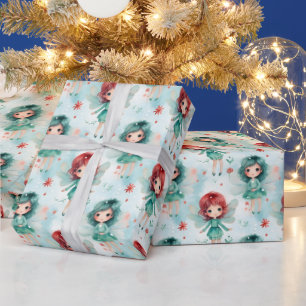 Create Your Own Christmas Fairies Wrapping Paper