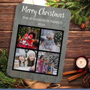 Create your own christmas family photo collage magnet