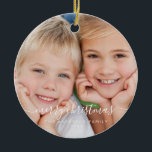 Create Your Own Christmas Family Photo Template Ceramic Ornament<br><div class="desc">Create Your Own Christmas Family Photo Template Ornament with your family name and picture makes a perfect Personalized Christmas Gift. This modern and elegant white family photo Christmas ornament makes a great gift for a grandma,  grandpa,  mom or dad.</div>