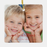 Create Your Own Christmas Family Photo Template Ceramic Ornament<br><div class="desc">Create Your Own Christmas Family Photo Template Ornament with your family name and picture makes a perfect Personalized Christmas Gift. This modern and elegant red and white family photo Christmas ornament makes a great gift for a grandma,  grandpa,  mom or dad.</div>