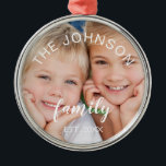 Create Your Own Christmas Family Photo Template Metal Ornament<br><div class="desc">Create Your Own Christmas Family Photo Template Ornament with custom picture makes a perfect Personalized Christmas Gift. This modern and elegant family photo Christmas ornament makes a great gift for a grandma,  grandpa,  mom or dad.</div>