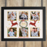 Create Your Own Christmas Photo Collage Keepsake<br><div class="desc">Create Your Own Christmas Photo Collage Keepsake | Red & Green Traditional Gold Christmas</div>