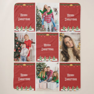Create Your Own Christmas Photo Collage Sherpa Blanket