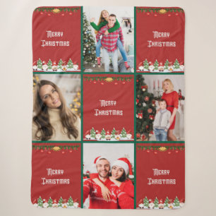 Create Your Own Christmas Photo Collage Sherpa Blanket