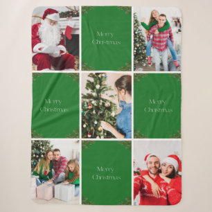 Create Your Own Christmas Photo Collage Sherpa Blanket