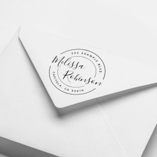 Create Your Own Circle Return Address Script Name Rubber Stamp