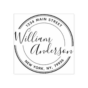 Create Your Own Circle Return Address Script Name Rubber Stamp
